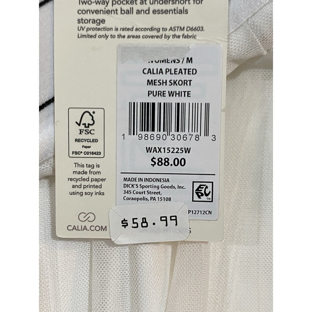 CALIA Carrie Underwood Woman's Pleated Skort White High Rise Tennis Golf M NWT - Picture 10 of 12